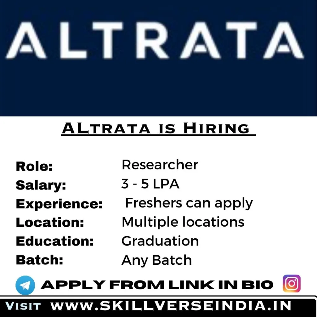 Altrata Hiring Researchers in India 2023 1 ALTRATA