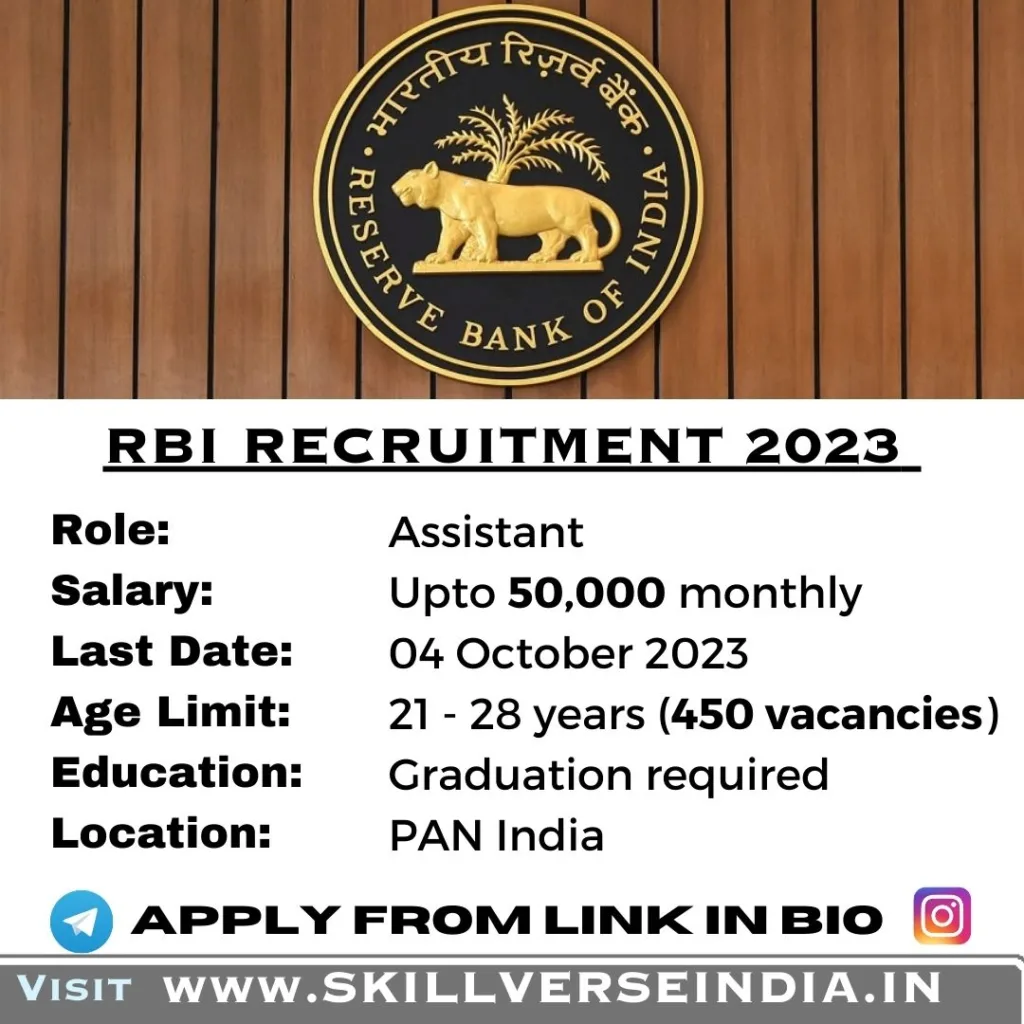 RBI - Reserve Bank of India Assistant Recruitment 2023: 450 Vacancies 5 RBI