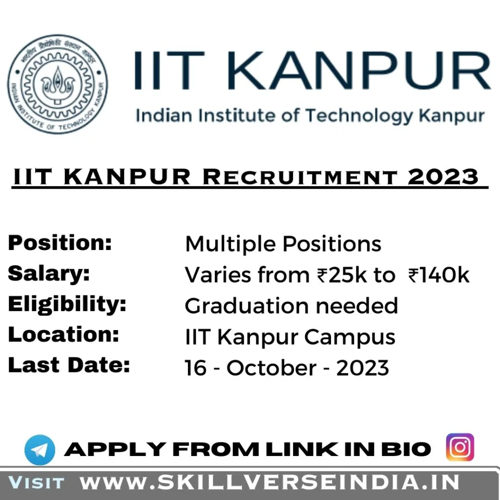IIT Kanpur Hiring for Various Prestigious Positions 2023 5 IIT Kanpur